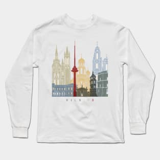 Vilnius skyline poster Long Sleeve T-Shirt